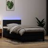 vidaXL Sommier &agrave; lattes de lit avec matelas et LED noir 80x220 cm velours