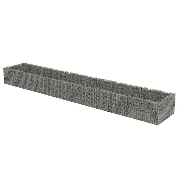vidaXL Lit sur&eacute;lev&eacute; &agrave; gabion Acier galvanis&eacute; 540x90x50 cm