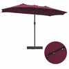 vidaXL Parasol de jardin Rouge bordeaux 385 x 209 x 244 cm tissu