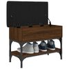 vidaXL Banc &agrave; chaussures ch&ecirc;ne marron 62x32x45 cm bois d'ing&eacute;nierie