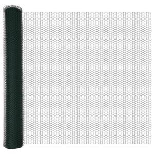 vidaXL Cl&ocirc;ture hexagonale Vert 1,4 x 10 m PVC
