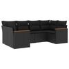 vidaXL Salon de jardin 6 pcs avec coussins noir r&eacute;sine tress&eacute;e