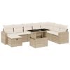 vidaXL Salon de jardin avec coussins 9 pcs beige r&eacute;sine tress&eacute;e