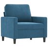 vidaXL Fauteuil avec repose-pied Bleu 60 cm Velours