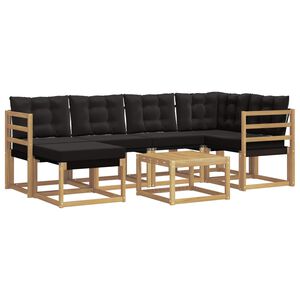 vidaXL Ensemble de canap&eacute;s d'ext&eacute;rieur 7 pcs Blanc et noir