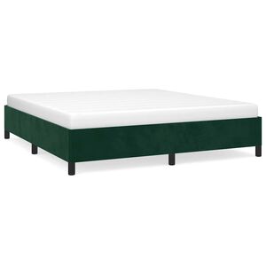 vidaXL Cadre de lit sans matelas vert fonc&eacute; 160x200 cm velours
