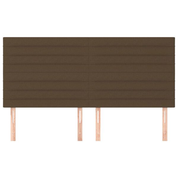vidaXL T&ecirc;te de lit marron fonc&eacute; 160 x 5 x 118/128 cm Tissu