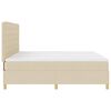 vidaXL Lit &agrave; ressorts avec matelas Cr&egrave;me 200 x 200 cm tissu
