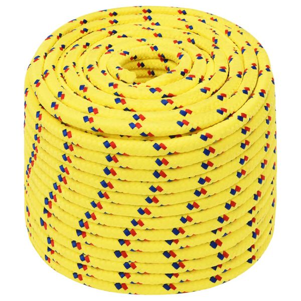 vidaXL Corde de bateau Jaune 14 mm 25 m Polypropyl&egrave;ne