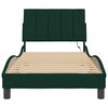 vidaXL Cadre de lit avec LED sans matelas Hanko vert fonc&eacute; 90x200 cm velours