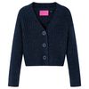 Cardigan tricot&eacute; pour enfants bleu marine 140