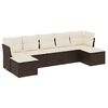 vidaXL Salon de jardin avec coussins 7 pcs marron r&eacute;sine tress&eacute;e