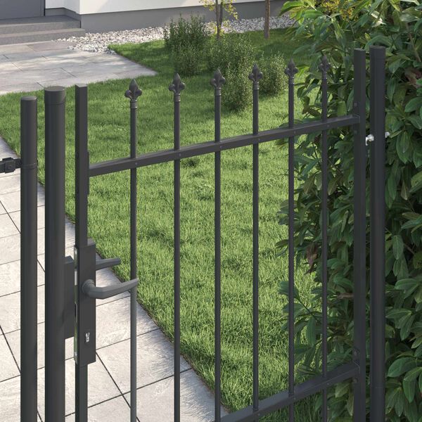 vidaXL Porte de Cl&ocirc;ture Gris 103 x 200 cm Acier enduit de poudre