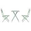vidaXL Ensemble bistrot 3 pcs Vert Acier