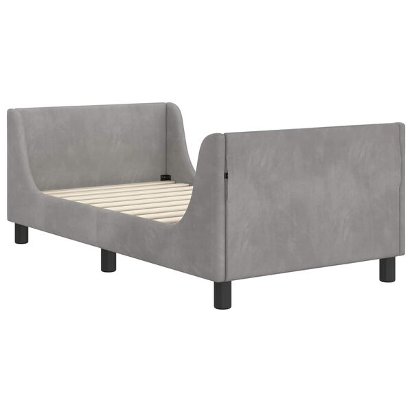 vidaXL Cadre de lit pour enfants avec t&ecirc;te de lit Gris clair