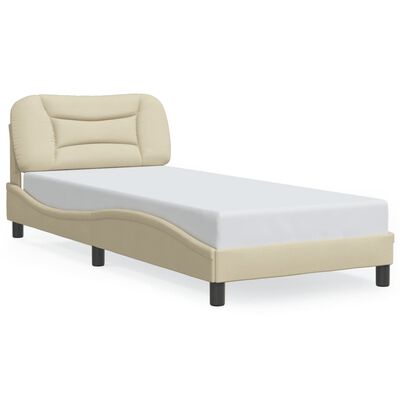 vidaXL Cadre de lit sans matelas crème 90x190 cm tissu