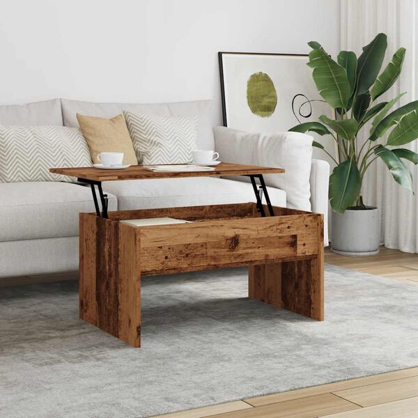 vidaXL Table basse vieux bois 80x50,5x41,5 cm bois d'ing&eacute;nierie
