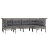 vidaXL Salon de jardin 6 pcs avec coussins Gris R&eacute;sine tress&eacute;e