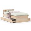 vidaXL Cadre de lit sans matelas avec t&ecirc;te de lit 75x190 cm pin massif