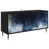 vidaXL Meuble TV RAALTE 102 x 33 x 51 cm Ch&ecirc;ne noir Bois d'ing&eacute;nierie