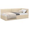 vidaXL Cadre de lit d'angle Cr&egrave;me 90 x 190 cm tissu