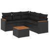 vidaXL Salon de jardin 6 pcs avec coussins noir r&eacute;sine tress&eacute;e