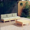 vidaXL Salon de jardin 4 pcs avec coussins cr&egrave;me Bois de pin