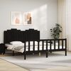 vidaXL Cadre de lit sans matelas noir bois de pin massif