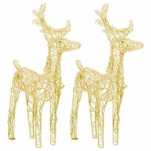 vidaXL Rennes de No&euml;l 2 pcs 80 LED Blanc chaud Acrylique