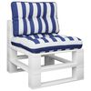 vidaXL Coussins de palette lot de 2 rayures bleues/blanches tissu
