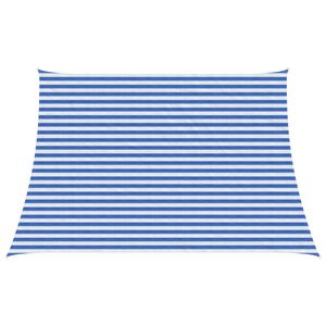 vidaXL Voile d'ombre Bleu et Blanc 3 / 4 x 3 m HDPE