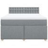 vidaXL Sommier &agrave; lattes de lit avec matelas Gris clair 140x190cm Tissu