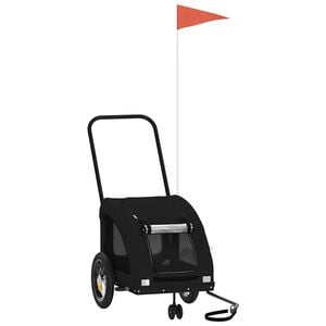 vidaXL Remorque de v&eacute;lo pour animaux de compagnie noir