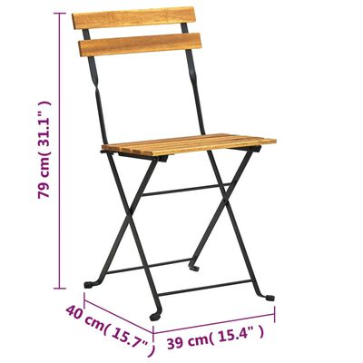 vidaXL Ensemble à manger d'extérieur pliable 7pcs Bois d'acacia solide