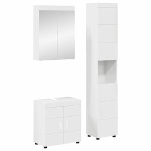 vidaXL Ensemble de mobilier de salle de bain TULUM 3 pc Blanc brillant