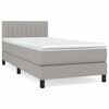 vidaXL Sommier &agrave; lattes de lit avec matelas Gris clair 100x200cm Tissu