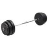 vidaXL Barre d'halt&egrave;res ondul&eacute;e avec plaques 90 kg