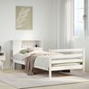 vidaXL Lit biblioth&egrave;que sans matelas blanc 90x200cm bois de pin massif
