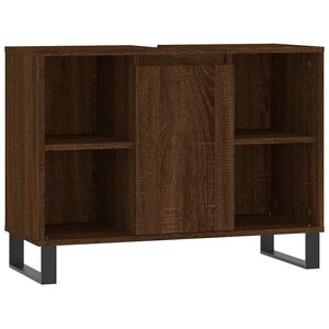 vidaXL Armoire salle de bain ch&ecirc;ne marron 80x33x60cm bois d'ing&eacute;nierie