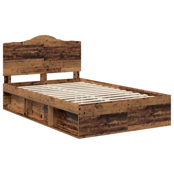 vidaXL Cadre de lit Bois ancien 120 x 190 cm Pin massif