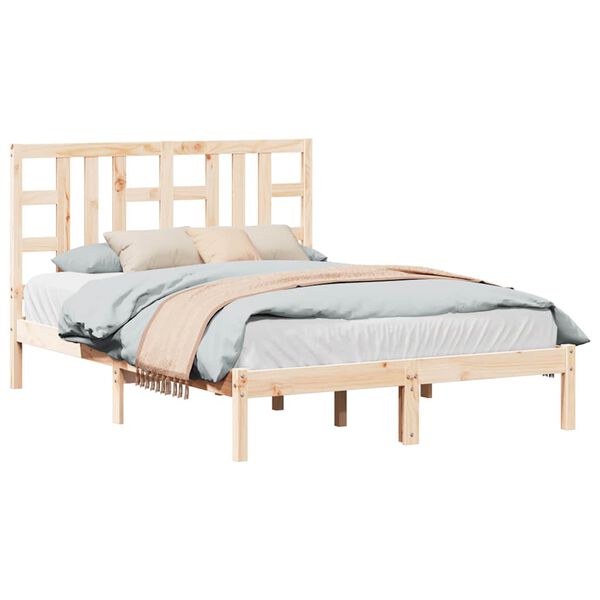 vidaXL Cadre de lit sans matelas 135x190 cm bois massif