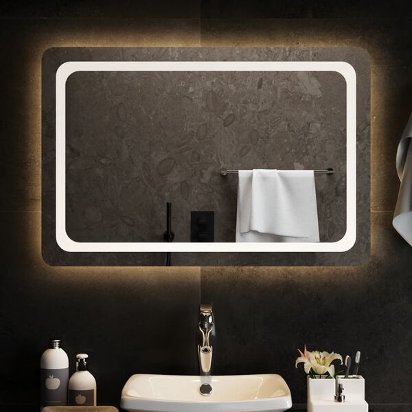 vidaXL Miroir de salle de bain &agrave; LED 90x60 cm