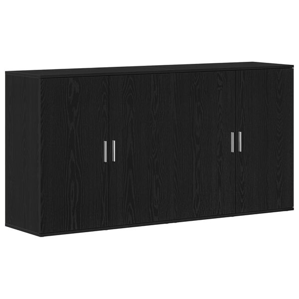 vidaXL Buffet 2 pcs Ch&ecirc;ne noir 79 x 38 x 80 cm Bois d'ing&eacute;nierie