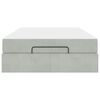 vidaXL Cadre de lit avec matelas avec matelas 2 pcs Gris clair Velours
