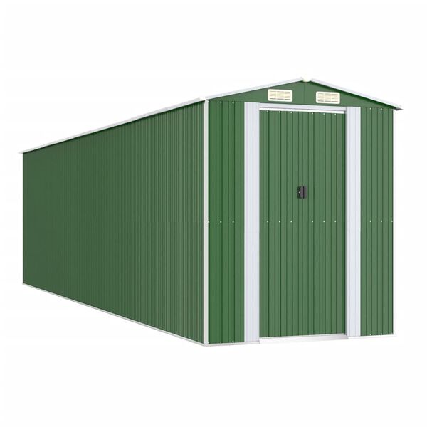 vidaXL Abri de jardin Vert 192x772x223 cm Acier galvanis&eacute;