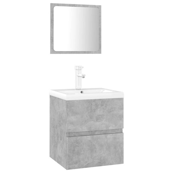 vidaXL Meubles de salle de bain gris b&eacute;ton bois d'ing&eacute;nierie