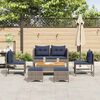 vidaXL Ensemble de canapé de jardin 6 pcs gris et bleu marine