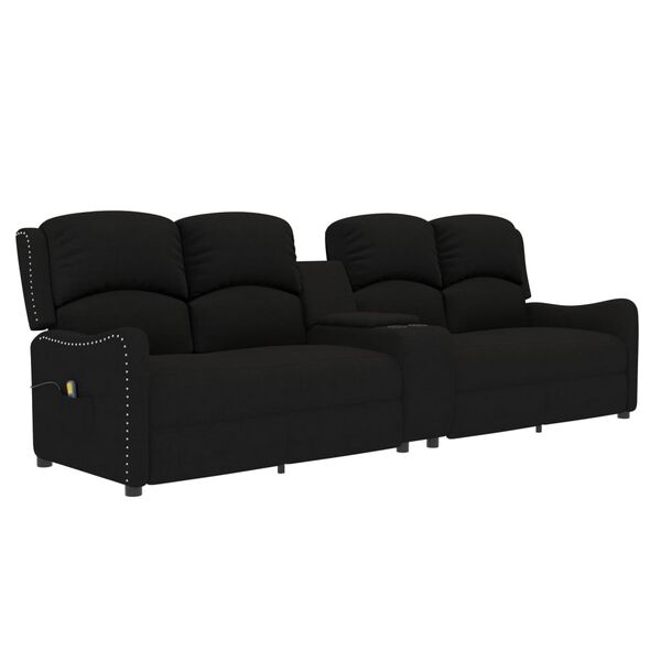 vidaXL Fauteuil de massage inclinable et porte-gobelets 4 places noir