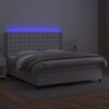 vidaXL Sommier &agrave; lattes de lit matelas LED Blanc 180x200 cm Similicuir