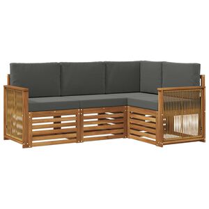 vidaXL Ensembles de canap&eacute;s avec coussin 4 pcs Bois d'Acacia Massif